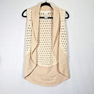 Max Studio Kids Crochet Vest Cardigan Size Girl 10-12 or L